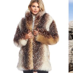 Artic Wolf Faux Fur Coat